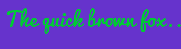 Image with Font Color 00CC33 and Background Color 6633CC